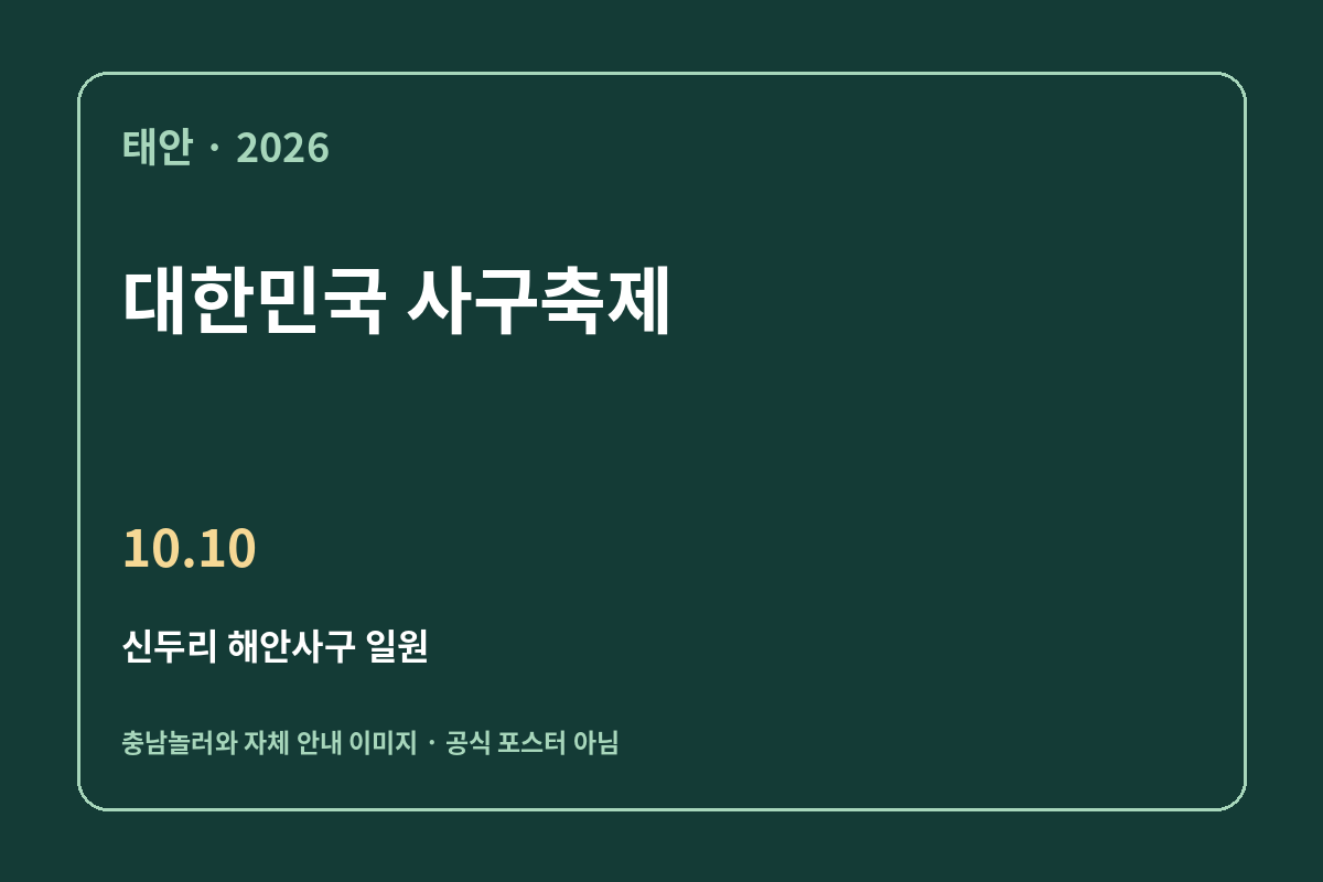 대한민국 사구축제 자체 제작 일정 안내